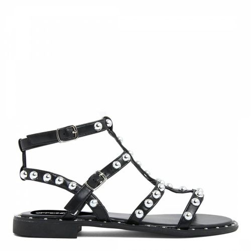 Black Studded Strappy Flat Sandals - Officina55 - Modalova