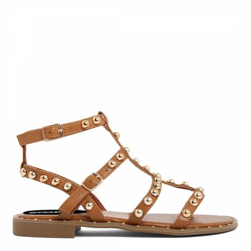 Camel Studded Strappy Flat Sandals - Officina55 - Modalova