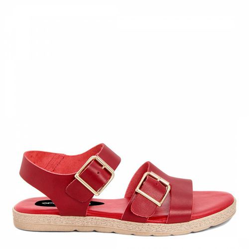 Red Double Buckle Flat Sandals - Officina55 - Modalova