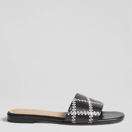 Black Leather Hema Flat Sandals - L K Bennett - Modalova