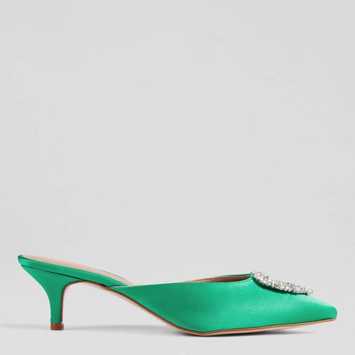 Green Satin Estella Heeled Mule - L K Bennett - Modalova