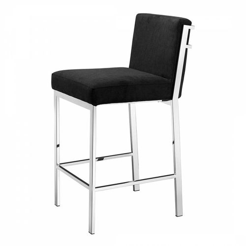 Scott Counter Stool Black Velvet - Eichholtz - Modalova