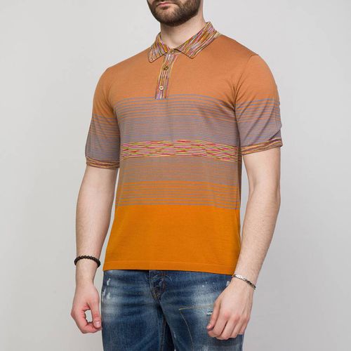 Orange Stripe Wool Polo Shirt - M Missoni - Modalova