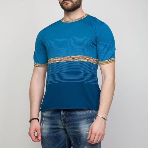 Blue Stripe Wool T-Shirt - M Missoni - Modalova