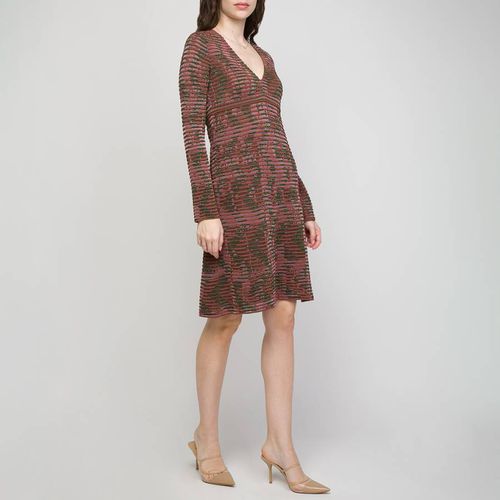 Dark Red V-Neck Mini Dress - M Missoni - Modalova