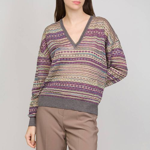 Purple/Multi Long Sleeve Jumper - M Missoni - Modalova