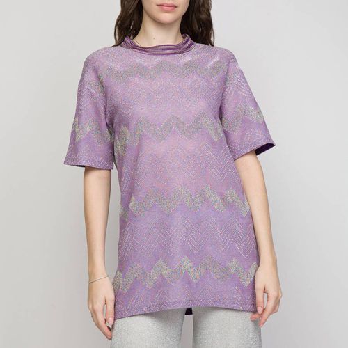 Purple Zig Zag Cotton Blend T-Shirt - M Missoni - Modalova