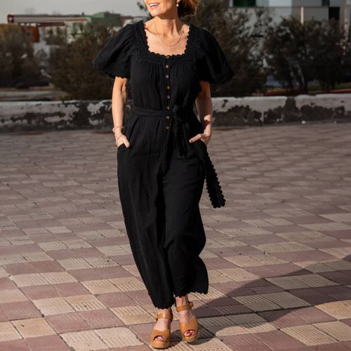 Black Briella Cotton Jumpsuit - Wyse - Modalova