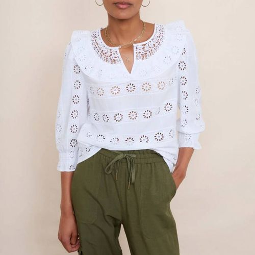 White Romee Broderie Blouse - Wyse - Modalova