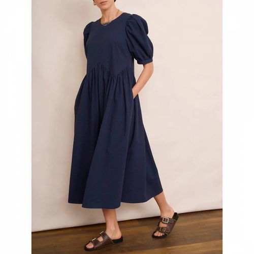 Navy Minela Cotton Dress - Wyse - Modalova