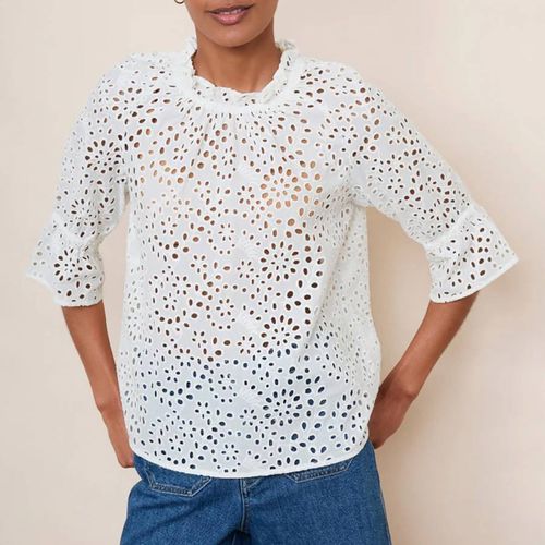 White Ruby Broderie Cotton Top - Wyse - Modalova