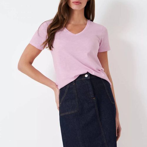 Pink Slub Cotton T-Shirt - Crew Clothing - Modalova