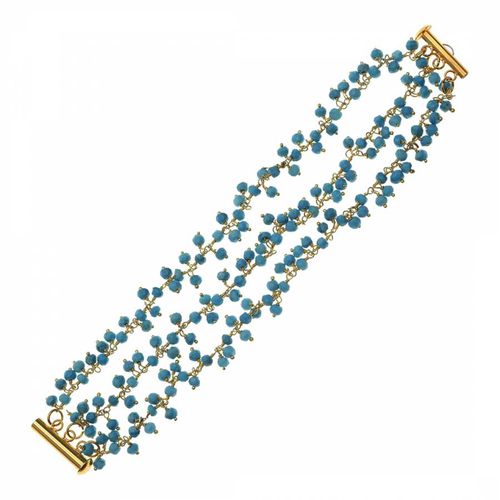 K Gold Multi Turquoise Bracelet - Liv Oliver - Modalova