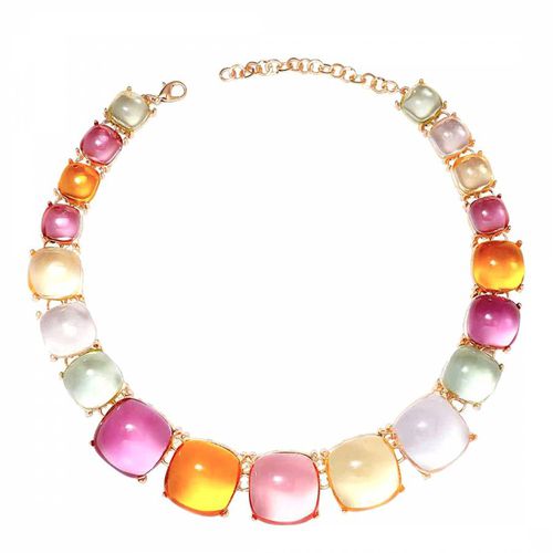 K Multi Pastel Colour Bold Gemstone Necklace - Liv Oliver - Modalova