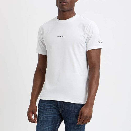 White Logo Cotton T-Shirt - Replay - Modalova