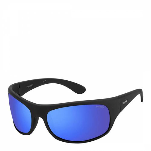 Matte Blue Rectangular Sunglasses 66mm - Polaroid - Modalova