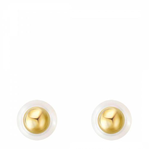 K White Pearl & Shiny Double Earrings - Liv Oliver - Modalova