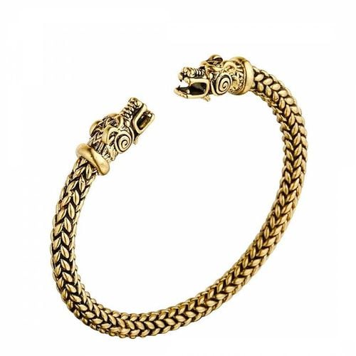 K Gold Motif Textured Cuff Bangle - Stephen Oliver - Modalova