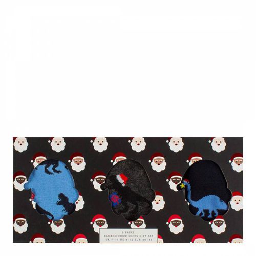 Bamboo 3pk Christmas Dinosaur Socks Gift Box - Wild Feet - Modalova