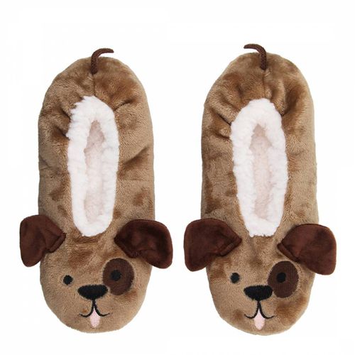 Brown Dog 1pk Fluffy Footsie Slipper Sock - Wild Feet - Modalova