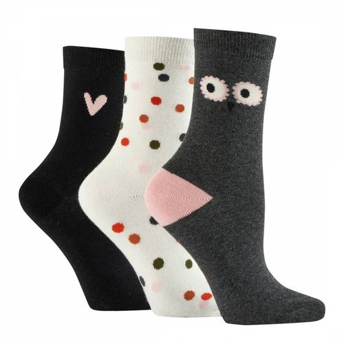 Multi 3pk Multi Print Socks - Caroline Gardner - Modalova