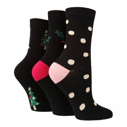 Black 3pk Christmas Sock Gift Box - Caroline Gardner - Modalova