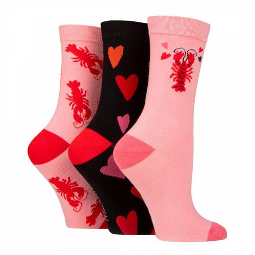 Multi 3 Pack Ladies Novelty Socks - Wild Feet - Modalova