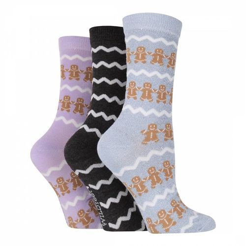 Multi 3 Pack Ladies Bamboo Socks - Wild Feet - Modalova