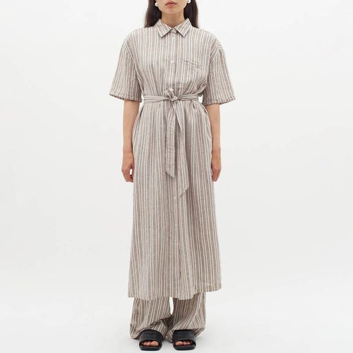 Beige Ellie Stripe Shirt Linen Blend Dress - Inwear - Modalova