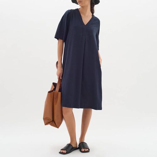 Navy Ellie V-Neck Linen Blend Mini Dress - Inwear - Modalova