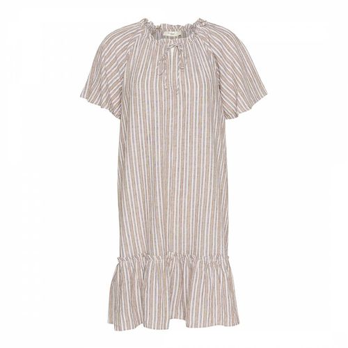 Beige Ellie Flounce Stripe Linen Blend Mini Dress - Inwear - Modalova