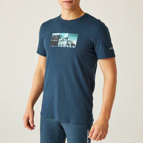 Navy Breezed Cotton T-Shirt - Regatta - Modalova