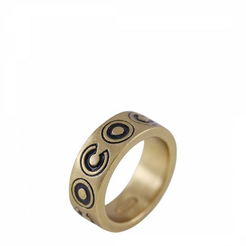 Gold Plated Chanel Coco Mark Ring - Vintage Chanel - Modalova