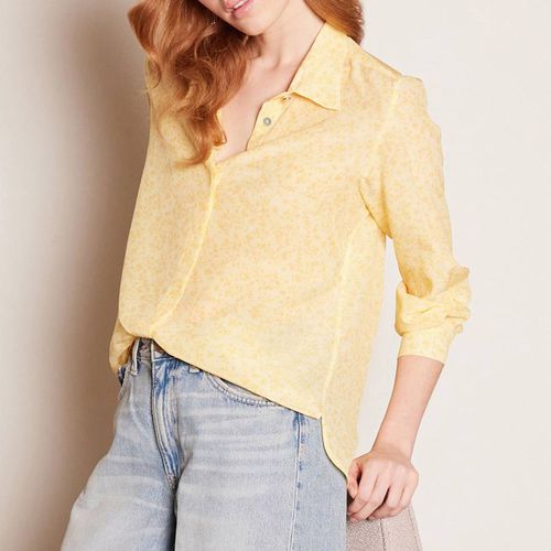 Yellow Floral Print Silk Shirt - REALLY WILD - Modalova
