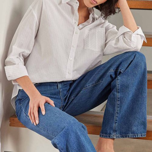 Cream Cotton/Linen Talbot Oversized Shirt - REALLY WILD - Modalova