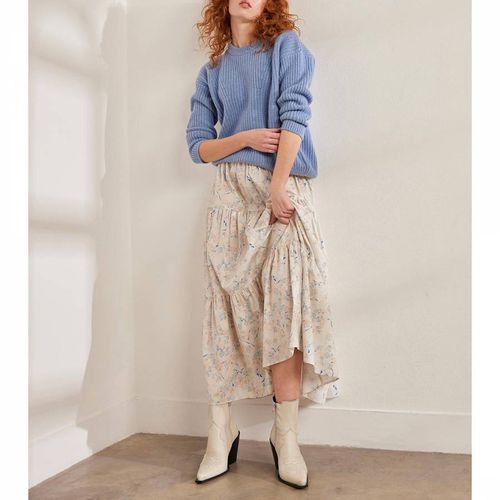 White Blue Italian Cotton Denny Maxi Skirt - REALLY WILD - Modalova