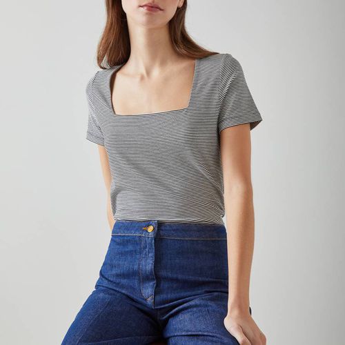 Grey Tasha Square Neck T-Shirt - L K Bennett - Modalova