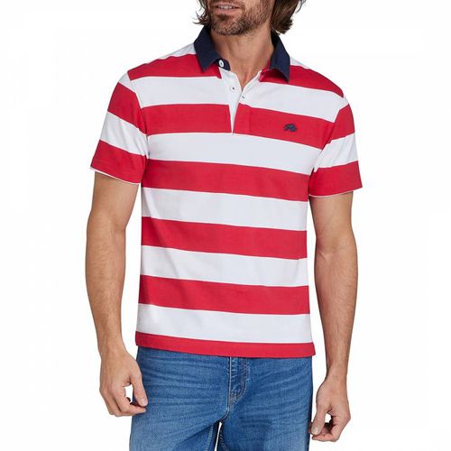 Red/White Cotton Rugby Polo - Raging Bull - Modalova