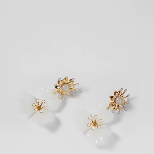 Cream Gold Florella Earrings - L K Bennett - Modalova