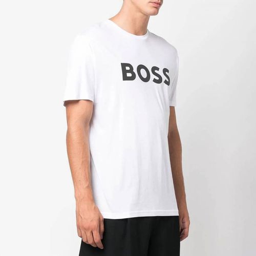 White Jersey Cotton T-Shirt - BOSS - Modalova