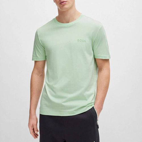 Light Mesh Logo Regular Cotton T-Shirt - BOSS - Modalova