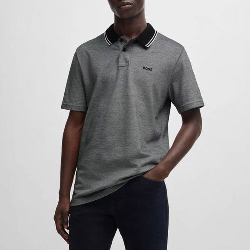 Charcoal Pique Cotton Polo Shirt - BOSS - Modalova
