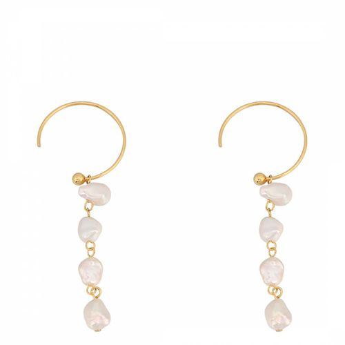 Gold Silver Dew Earrings - Sound Of Pearls London - Modalova
