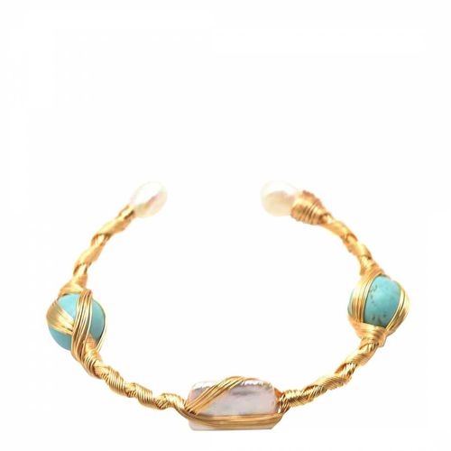 Gold Turquoise Bracelet - Sound Of Pearls London - Modalova