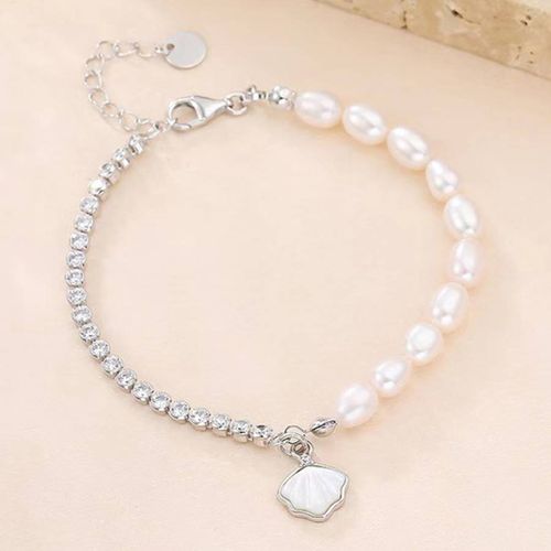 Silver Shell Bracelet - Sound Of Pearls London - Modalova