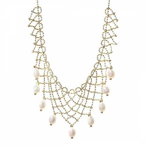 Gold Lace Necklace - Sound Of Pearls London - Modalova