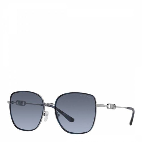 Silver Blue Tortoise Empire Square 2 Sunglasses 56mm - Michael Kors - Modalova