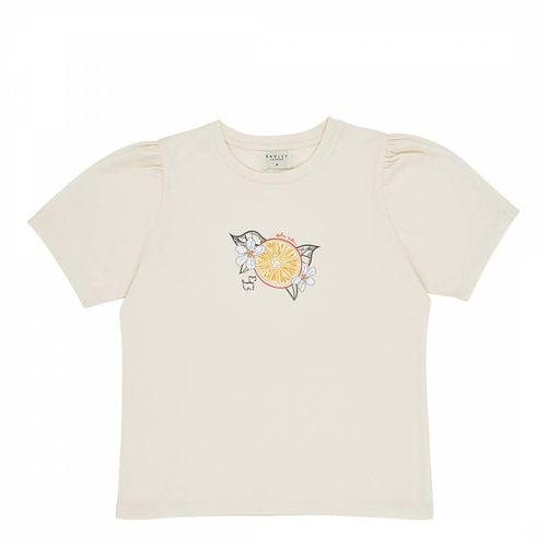 Cream Orange Pleat Sleeve T-Shirt - Radley - Modalova