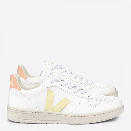 Women's White/Yellow V-10 Trainers - VEJA - Modalova