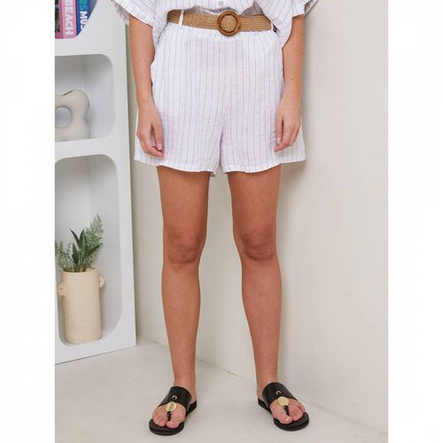 White Linen Stripe Short - LE MONDE DU LIN - Modalova